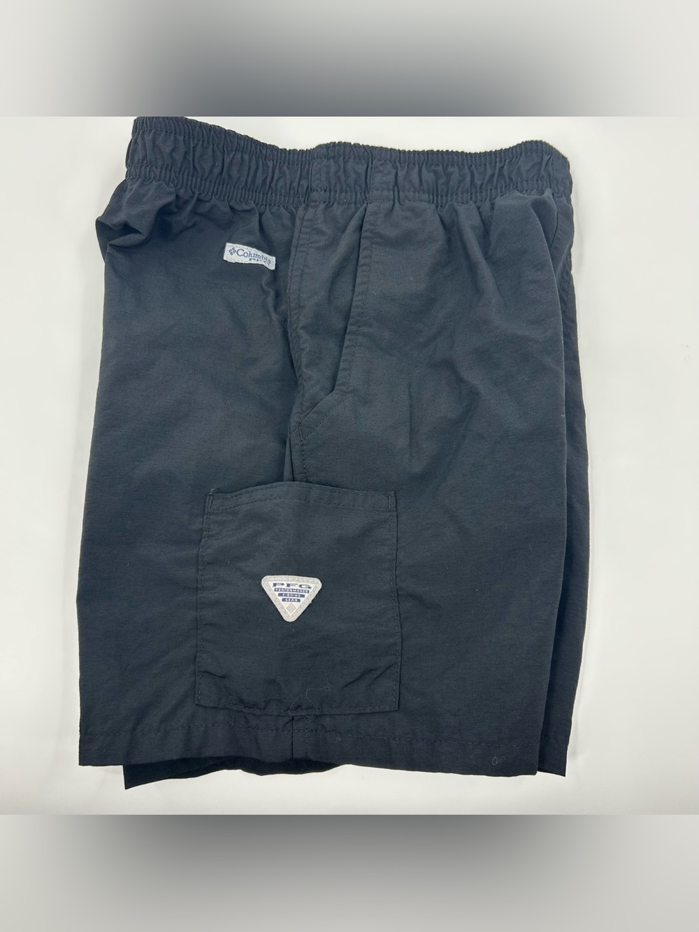 Columbia PFG Black Elastic-Waist Kids Swim Shorts Small 8